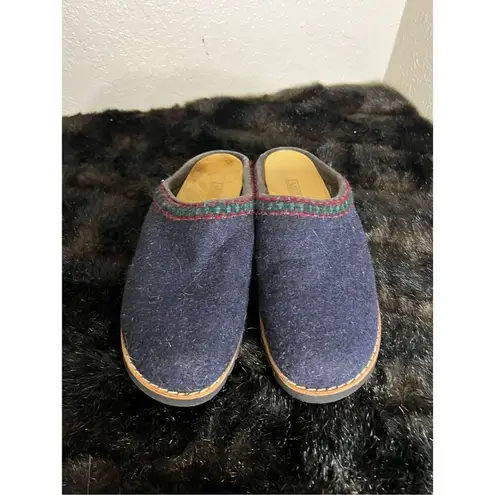 Lands'End  Marte Slipper Clog Womens 6 Wool Aztec Felted Mule Comfort Shoe