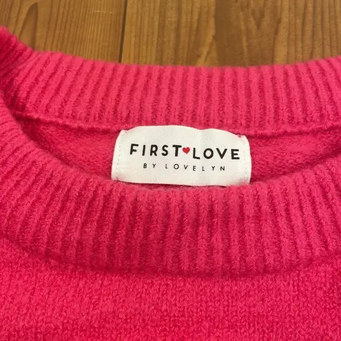 First Love Oversized Cozy Boutique Sweater Pink Stripe Colorblock Plus Size 2X