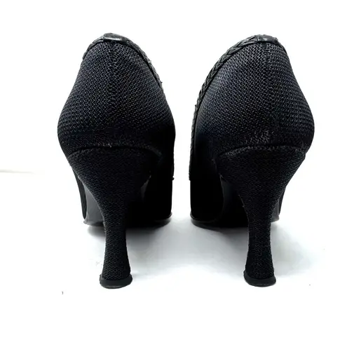 PHYLLIS POLAND for BERGDORF GOODMAN, fabric heels, made in Italy, size 8.5 Black