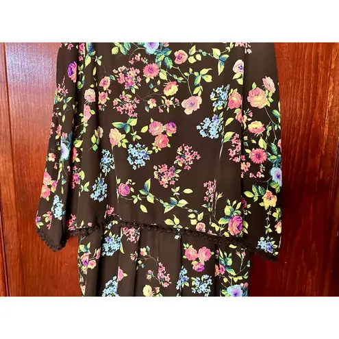 Liberty Love Medium Floral Shorts Romper With Pom Pom Trim