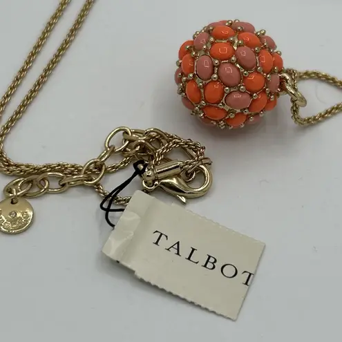 Talbots  Coral And Pink Floral Necklace