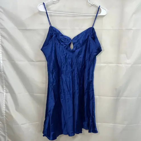 Victoria's Secret Vintage  1990s royal blue silk chemise slip dress lingerie L