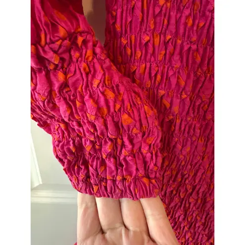 Alexis Thalssa Fuchsia Dot Off-Shoulder Maxi Dress Size Small