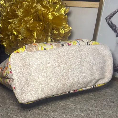 Etro Paisley Floral Zip Top Tote Bag Yellow