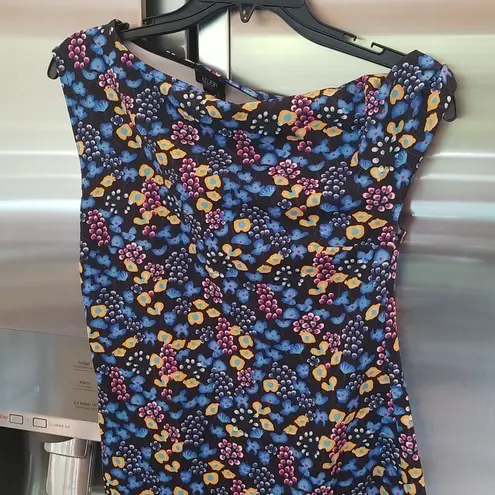 💕ATLEIN💕 Off Shoulder Twist Dress ~ Blue Floral Print 38 One Shoulder Neoprene Size undefined