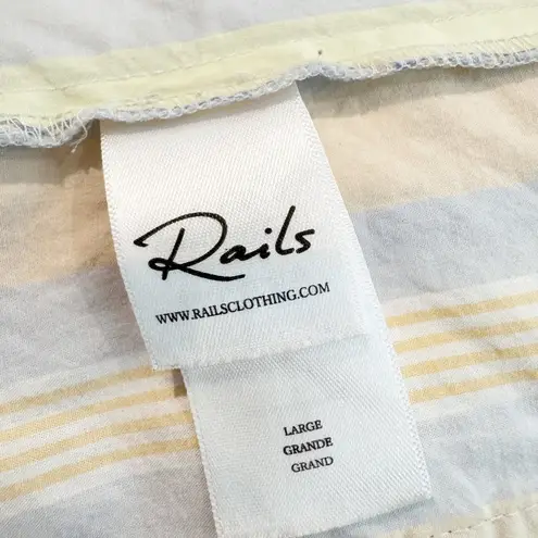Rails Striped Poplin Multicolor Elastic Waist Boxer Shorts Pastel Size Large