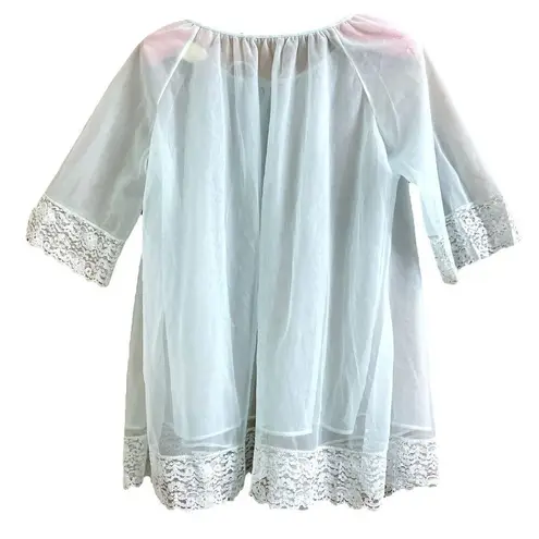 Shirey Vintage Peignoir Nightie & Bed Robe Set Jr. Petite 7/8 Blue