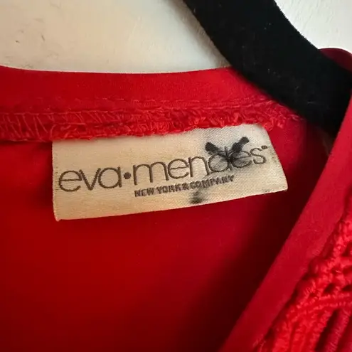 Eva Mendes Sheath Dress Red Lace Overlay Short Sleeve Modest Cocktail Party