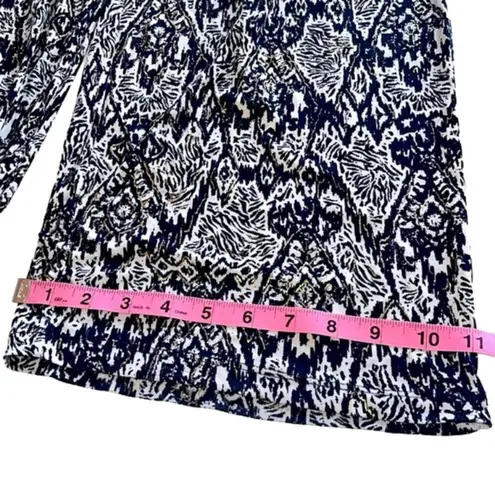 Iman M/L patterned pants stretchy waist comfy lightweight business casual pants Blue Size undefined