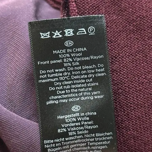 Hobbs London Benita Red Velvet Velour Silk Long Sleeve Sweater Dress Size 6