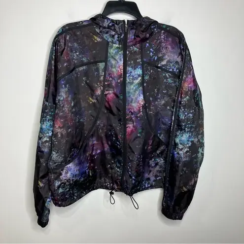 FILA  dolman lightweight windbreaker Jacket black multicolored pattern size XL