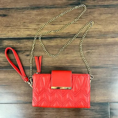 Olivia Miller Quilted Crossbody or Wristlet Bag in Orange