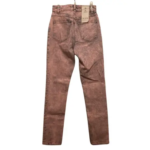 Rebecca Taylor NWT La Vie Ines Pink Acid Jeans High Waist Cropped Jeans