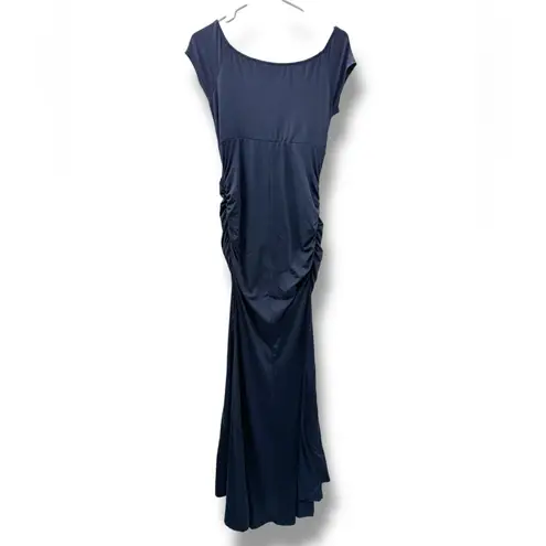Pinkblush Navy Blue Maternity Maxi Dress Women’s Size Small Ruched Sides