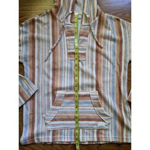 Roxy  Women Sz S Waves & Rays Terry Striped Poncho Baja Hoodie Hippie Beach Boho - Image 5