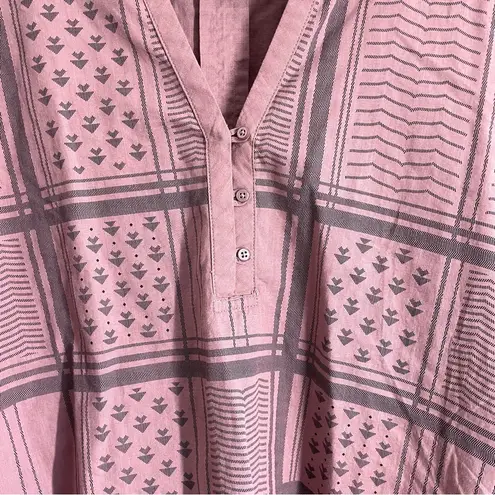 prAna Elena Top Organic Cotton Tunic Blouson size L Mauve