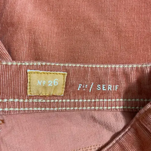 Pilcro and the Letterpress Anthropologie Orange Serif Corduroy Pants - Size 26