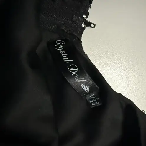 Crystal Doll XS Black Sequin Body Con Mini Dress