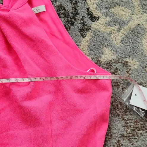 Julia Jordan Knot Halter Neck Sleeveless Tulip Hem Midi Dress Neon Pink 6