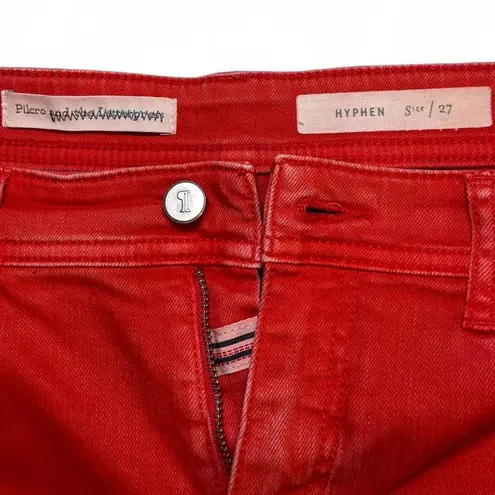 Pilcro and the Letterpress NWOT! Pilcro Anthropologie Hyphen Midrise Red Denim Jean Shorts Size 27 Roll-up