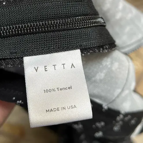 VETTA Capsule Black Ditsy Floral Wide Leg Trouser Pants Size 16 Made USA Tencel