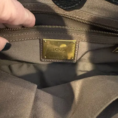 J.Crew Black Leather Satchel Minimalist Hand Bag