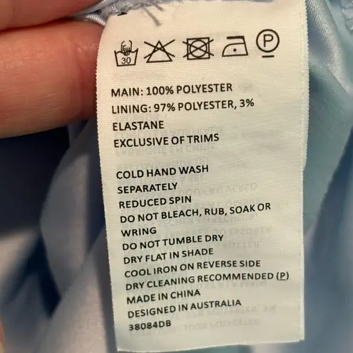 Bardot Light Blue Sleeveless Versailles Crocheted Lace Midi Dress - size 6