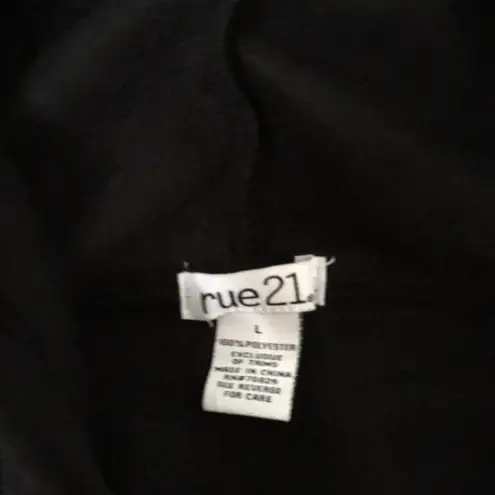 Rue 21 Womens  Los Angeles California Zip Up Sweatshirt Hoodie Black Size Large