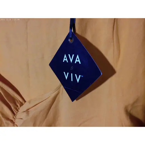 Ava & Viv Women's Orange Short Sleeve Tee Plus Size XXL