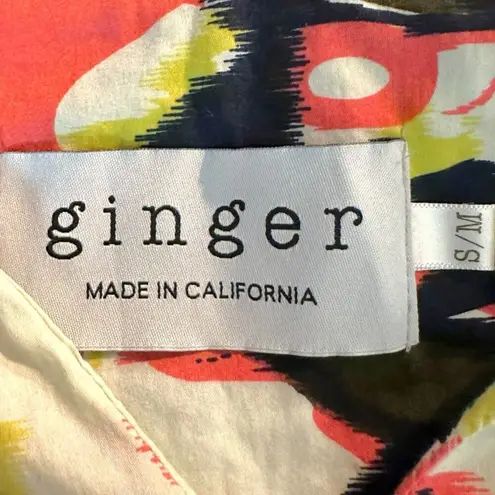 Ginger Abstract LagenLook Kaftan Kimono Maxi Dress Small Medium Art to Wear Red