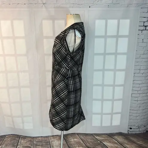 Reiss Nadine checkered black white sheath dress size 10