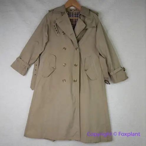 Vintage Charles Klein *flawed" womens trench coat double breasted, size 6 Brown