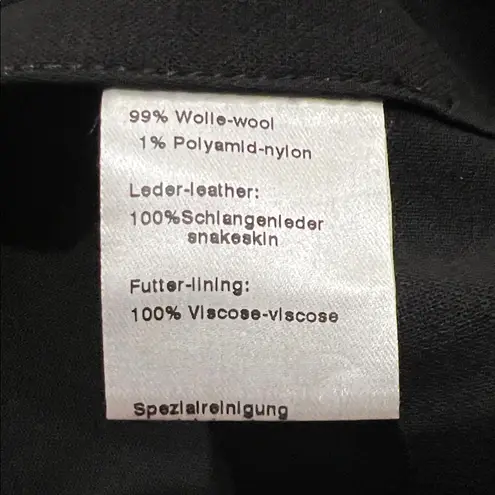 Akris Fernando Snakeskin Leather Wool Blend Long Sleeve Black Blazer And Vest