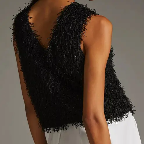 Anthropologie  Current Air Textured Sparkle Top black size small