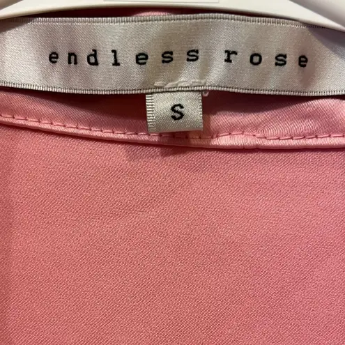 Endless Rose NWOT Satin Wrap Blouse in Pink Size Small