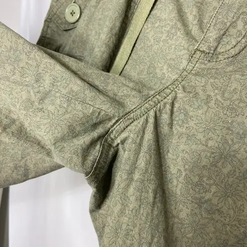 Relativity women’s khaki green floral print stretch tie cuffed long shorts 8