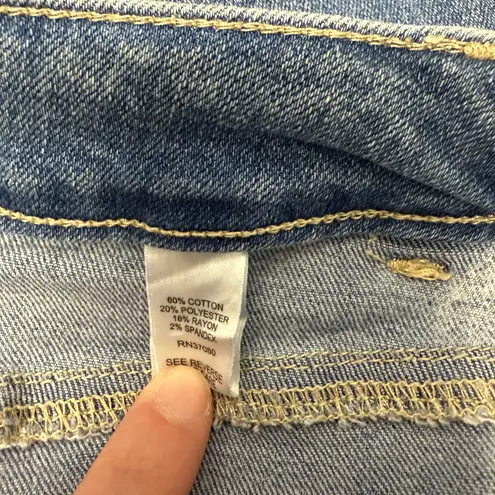 Versona Women’s Modern Two Toned High Waisted Flared Blue Jeans Size 0