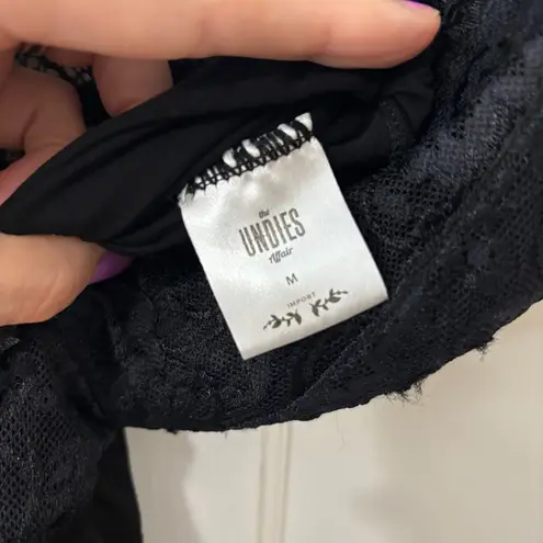 Black Coquette Babydoll Slip Dress Lace Fairy Whimsygoth Witchy Y2K Sheer Sz M Size M