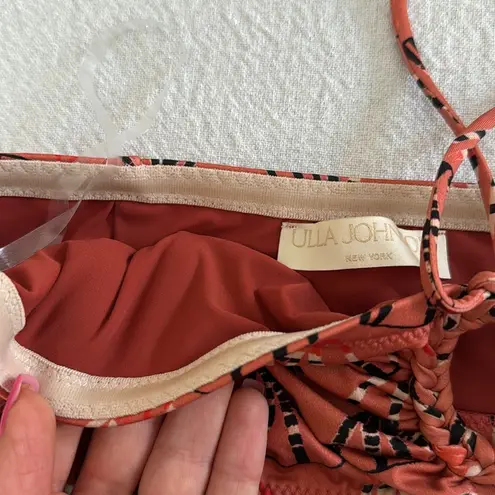 Ulla Johnson Flynn Pink Floral Halter Bikini Top, Size Medium, $170