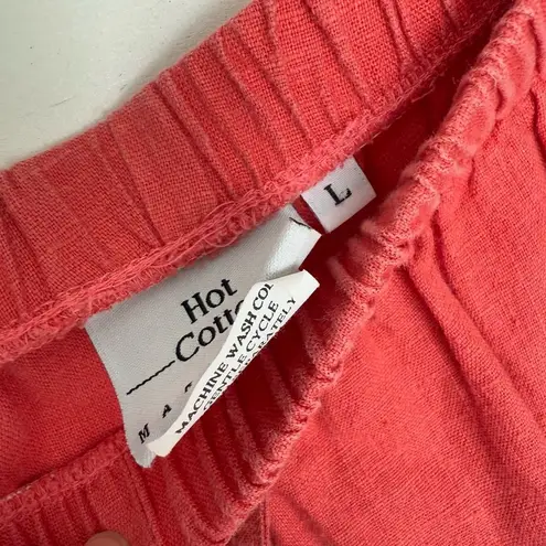 Hot Cotton Women’s Large Coral Orange LagenLook Minimalist Pants