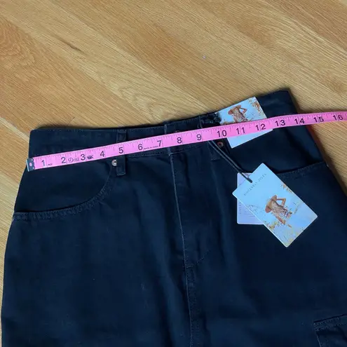Sincerely Jules Black Denim Cargo Maxi Skirt | Size 5/26 | NWT | Front Slit | Utility Y2K