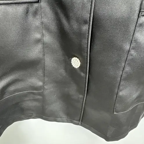 Nadine Merabi Top Womens XL Black Silk Touch Polyester Feather Cuffs Whimsigoth