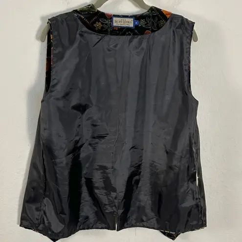 Ruff Hewn Vintage 80s 90s Bohemian Whimsical Velvet Folk Art Vest Size Medium