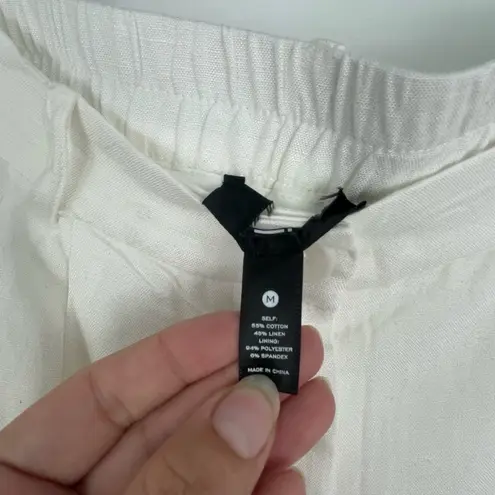 Current Air Los Angeles Women's White Pleated Chic Wide leg Trouser Pant Size M