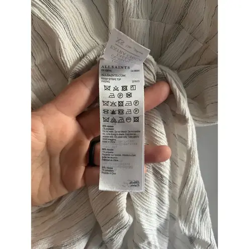 All saints penny stripe top size xs White