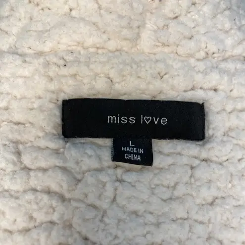Miss Love Faux Suede & Shearling Drape Coat by - size Large