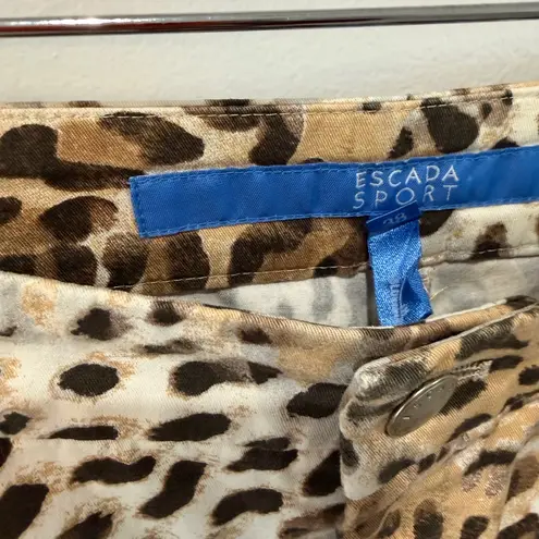Escada Vintage Animal Print Flared Denim Brown Size undefined