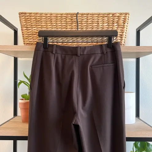 Brooks Brothers 346 Mid-Rise Brown Woven Twill Career Dress Pant Trouser, 6