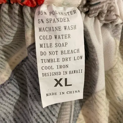 S&S Aloha Fashion Tropical MIDI Cold Shoulder Dress Green White Red Size XL