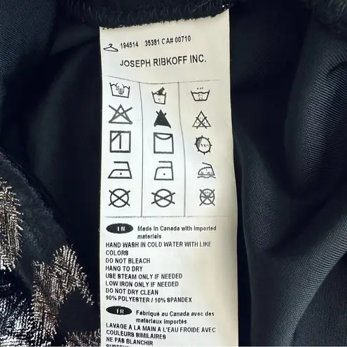 Joseph Ribkoff Black Velvet & Metallic Filigree Paisley Brocade Tank Top Size 8